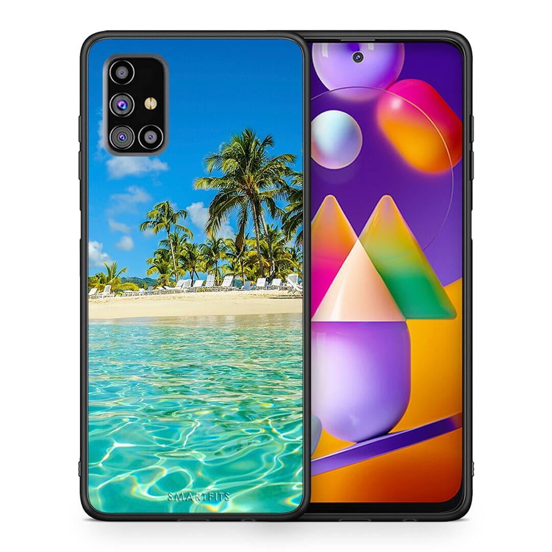 Θήκη Samsung M31s Tropical Vibes από τη Smartfits με σχέδιο στο πίσω μέρος και μαύρο περίβλημα | Samsung M31s Tropical Vibes case with colorful back and black bezels