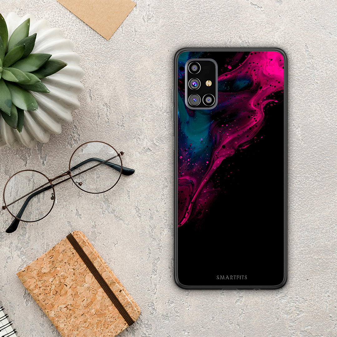 Watercolor Pink Black - Samsung Galaxy M31s case