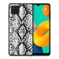 Thumbnail for Θήκη Samsung M32 4G White Snake Animal από τη Smartfits με σχέδιο στο πίσω μέρος και μαύρο περίβλημα | Samsung M32 4G White Snake Animal case with colorful back and black bezels