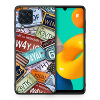 Thumbnail for Θήκη Samsung M32 4G Car Plates από τη Smartfits με σχέδιο στο πίσω μέρος και μαύρο περίβλημα | Samsung M32 4G Car Plates case with colorful back and black bezels