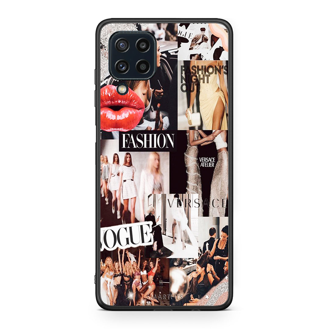 Samsung M32 4G Collage Fashion Θήκη Αγίου Βαλεντίνου από τη Smartfits με σχέδιο στο πίσω μέρος και μαύρο περίβλημα | Smartphone case with colorful back and black bezels by Smartfits