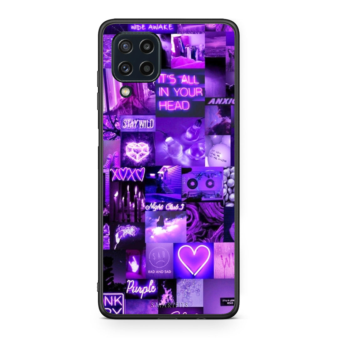 Samsung M32 4G Collage Stay Wild Θήκη Αγίου Βαλεντίνου από τη Smartfits με σχέδιο στο πίσω μέρος και μαύρο περίβλημα | Smartphone case with colorful back and black bezels by Smartfits