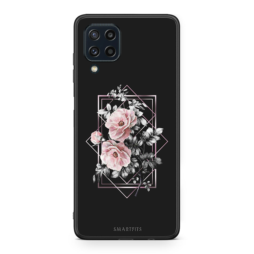 4 - Samsung M32 4G Frame Flower case, cover, bumper