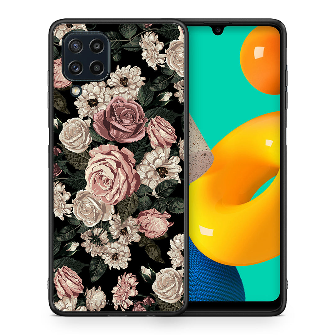 Θήκη Samsung M32 4G Wild Roses Flower από τη Smartfits με σχέδιο στο πίσω μέρος και μαύρο περίβλημα | Samsung M32 4G Wild Roses Flower case with colorful back and black bezels