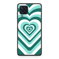 Thumbnail for Samsung M32 4G Green Hearts θήκη από τη Smartfits με σχέδιο στο πίσω μέρος και μαύρο περίβλημα | Smartphone case with colorful back and black bezels by Smartfits