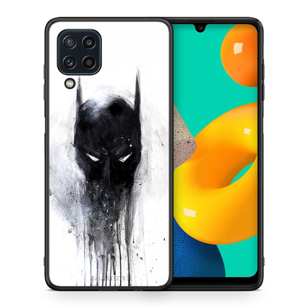 Θήκη Samsung M32 4G Paint Bat Hero από τη Smartfits με σχέδιο στο πίσω μέρος και μαύρο περίβλημα | Samsung M32 4G Paint Bat Hero case with colorful back and black bezels