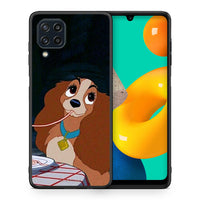 Thumbnail for Θήκη Αγίου Βαλεντίνου Samsung M32 4G Lady And Tramp 2 από τη Smartfits με σχέδιο στο πίσω μέρος και μαύρο περίβλημα | Samsung M32 4G Lady And Tramp 2 case with colorful back and black bezels