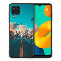 Thumbnail for Θήκη Samsung M32 4G City Landscape από τη Smartfits με σχέδιο στο πίσω μέρος και μαύρο περίβλημα | Samsung M32 4G City Landscape case with colorful back and black bezels