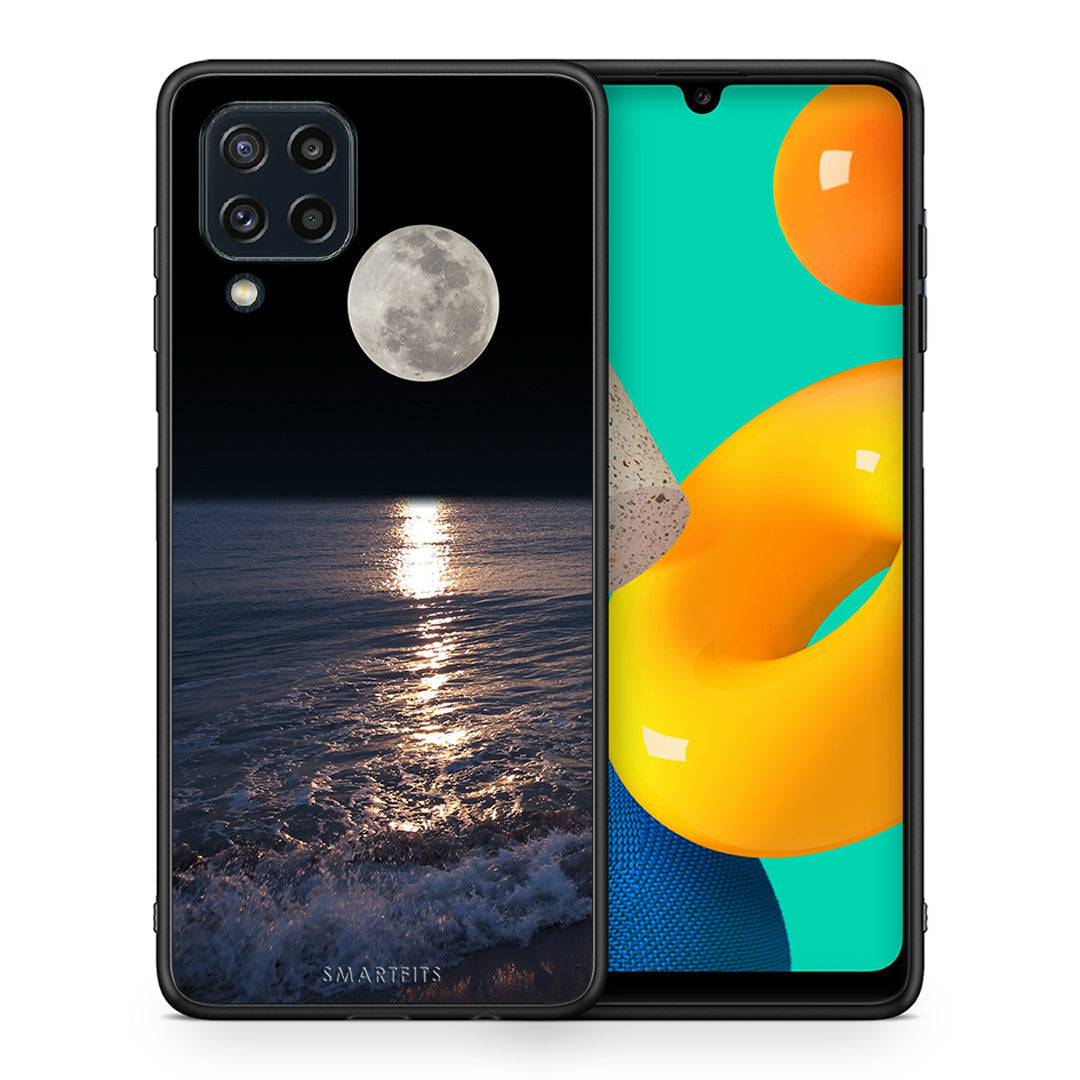 Θήκη Samsung M32 4G Moon Landscape από τη Smartfits με σχέδιο στο πίσω μέρος και μαύρο περίβλημα | Samsung M32 4G Moon Landscape case with colorful back and black bezels