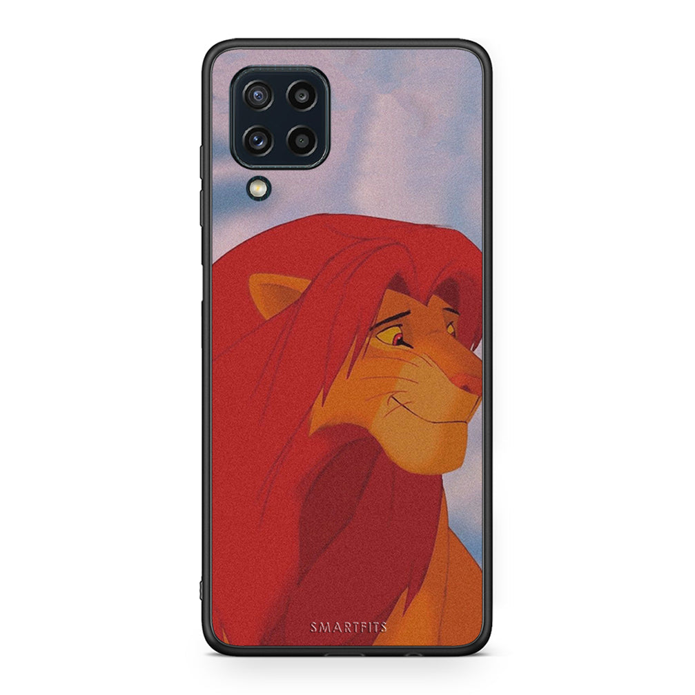 Samsung M32 4G Lion Love 1 Θήκη Αγίου Βαλεντίνου από τη Smartfits με σχέδιο στο πίσω μέρος και μαύρο περίβλημα | Smartphone case with colorful back and black bezels by Smartfits