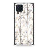 Thumbnail for 44 - Samsung M32 4G Gold Geometric Marble case, cover, bumper