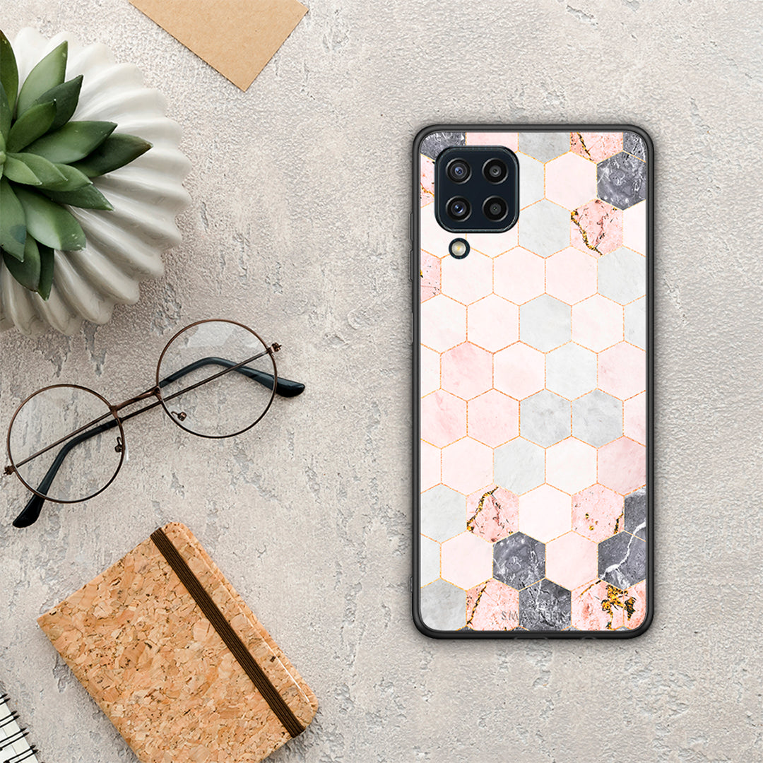 Marble Hexagon Pink - Samsung Galaxy M32 4G case
