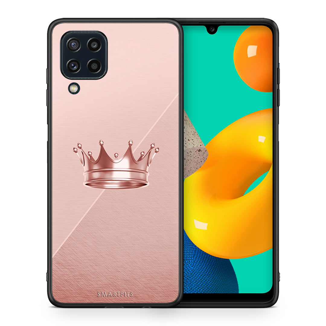 Θήκη Samsung M32 4G Crown Minimal από τη Smartfits με σχέδιο στο πίσω μέρος και μαύρο περίβλημα | Samsung M32 4G Crown Minimal case with colorful back and black bezels