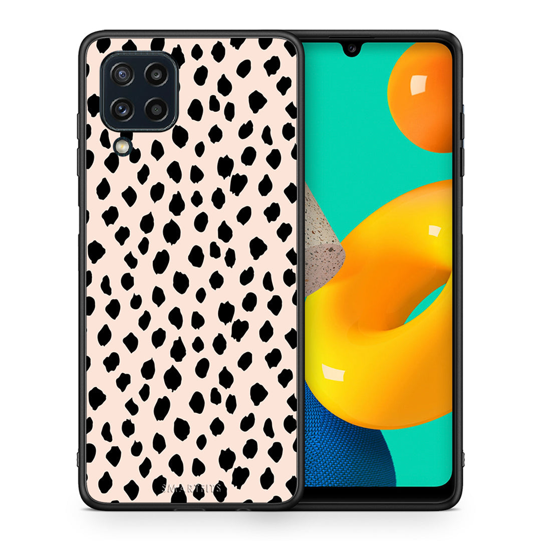 Θήκη Samsung M32 4G New Polka Dots από τη Smartfits με σχέδιο στο πίσω μέρος και μαύρο περίβλημα | Samsung M32 4G New Polka Dots case with colorful back and black bezels