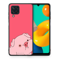 Thumbnail for Θήκη Αγίου Βαλεντίνου Samsung M32 4G Pig Love 1 από τη Smartfits με σχέδιο στο πίσω μέρος και μαύρο περίβλημα | Samsung M32 4G Pig Love 1 case with colorful back and black bezels