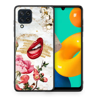 Thumbnail for Θήκη Samsung M32 4G Red Lips από τη Smartfits με σχέδιο στο πίσω μέρος και μαύρο περίβλημα | Samsung M32 4G Red Lips case with colorful back and black bezels