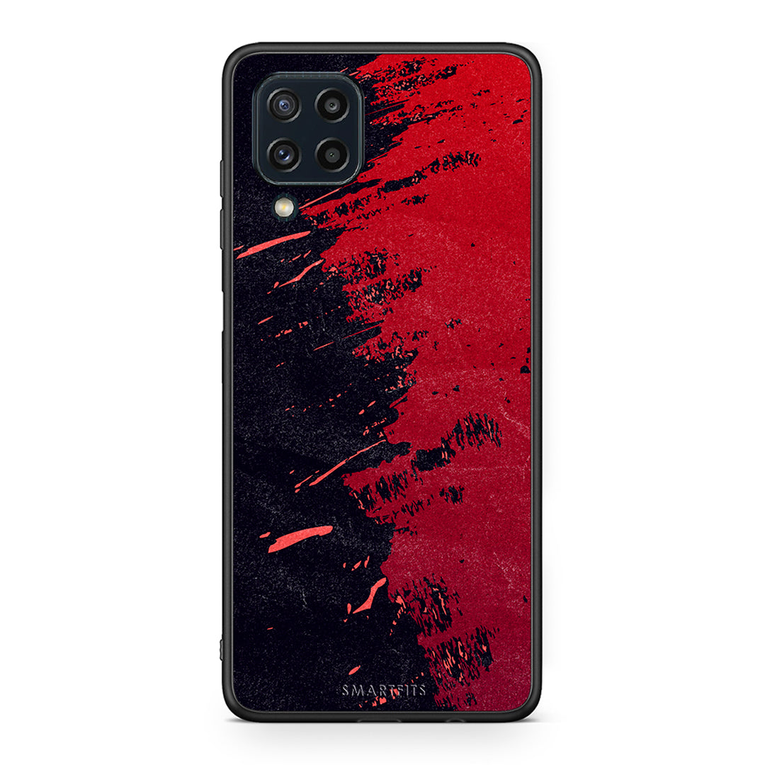 Samsung M32 4G Red Paint Θήκη Αγίου Βαλεντίνου από τη Smartfits με σχέδιο στο πίσω μέρος και μαύρο περίβλημα | Smartphone case with colorful back and black bezels by Smartfits