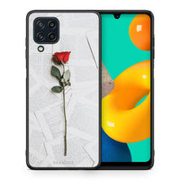Thumbnail for Θήκη Samsung M32 4G Red Rose από τη Smartfits με σχέδιο στο πίσω μέρος και μαύρο περίβλημα | Samsung M32 4G Red Rose case with colorful back and black bezels