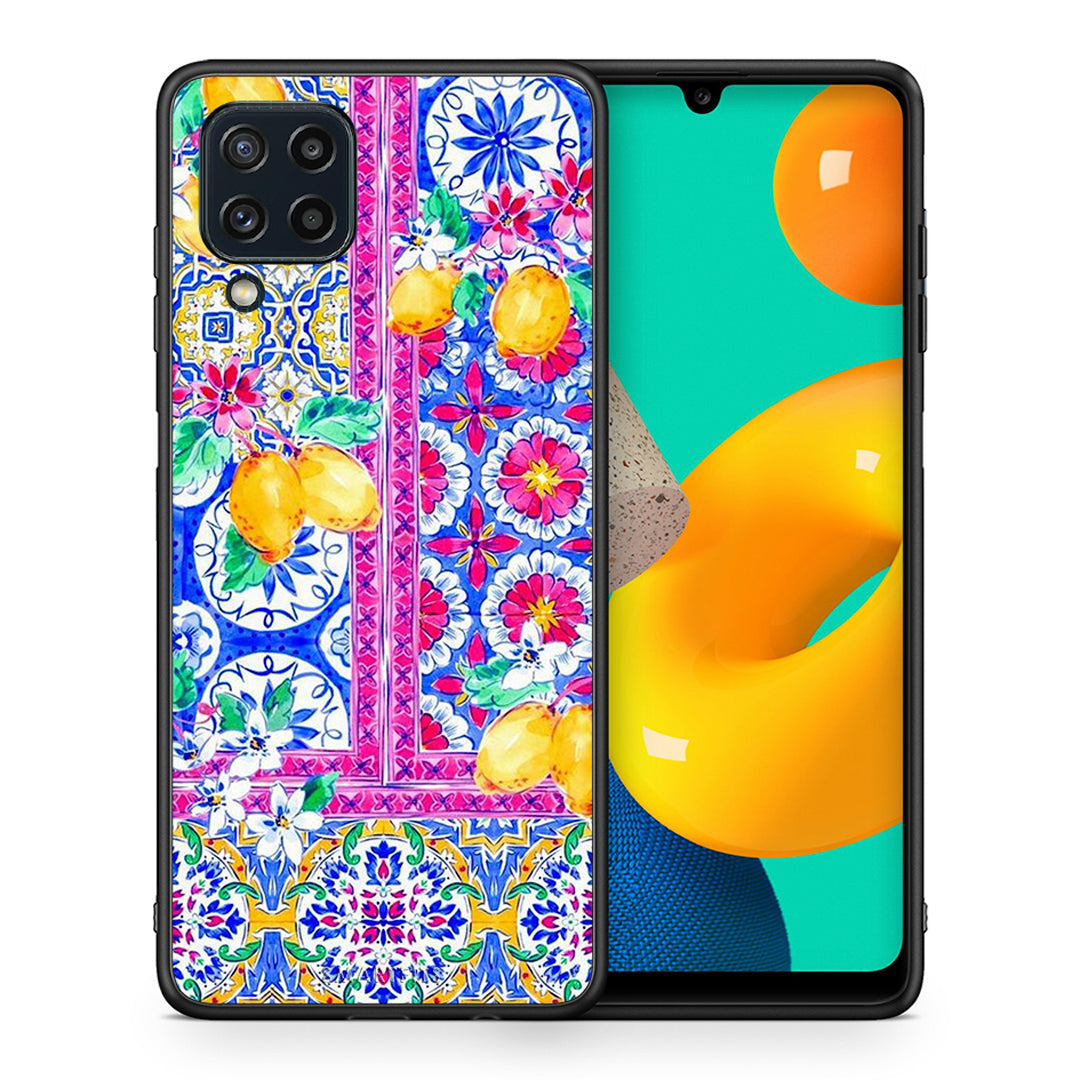 Θήκη Samsung M32 4G Retro Spring από τη Smartfits με σχέδιο στο πίσω μέρος και μαύρο περίβλημα | Samsung M32 4G Retro Spring case with colorful back and black bezels