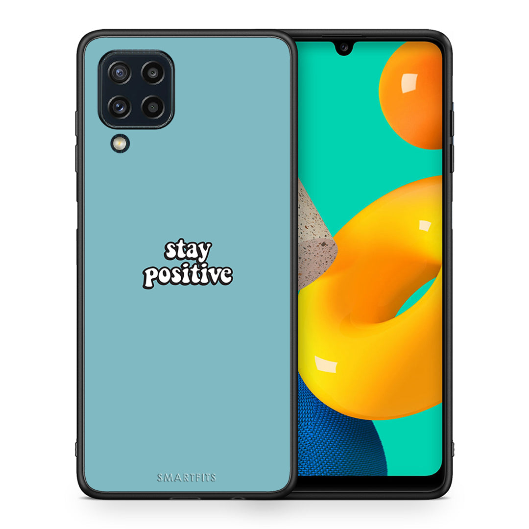 Θήκη Samsung M32 4G Positive Text από τη Smartfits με σχέδιο στο πίσω μέρος και μαύρο περίβλημα | Samsung M32 4G Positive Text case with colorful back and black bezels