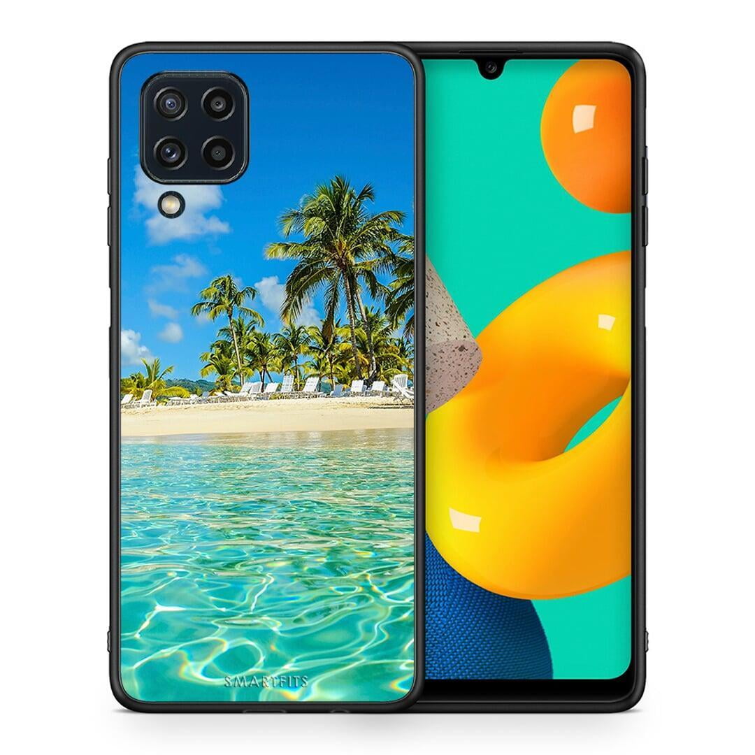 Θήκη Samsung M32 4G Tropical Vibes από τη Smartfits με σχέδιο στο πίσω μέρος και μαύρο περίβλημα | Samsung M32 4G Tropical Vibes case with colorful back and black bezels