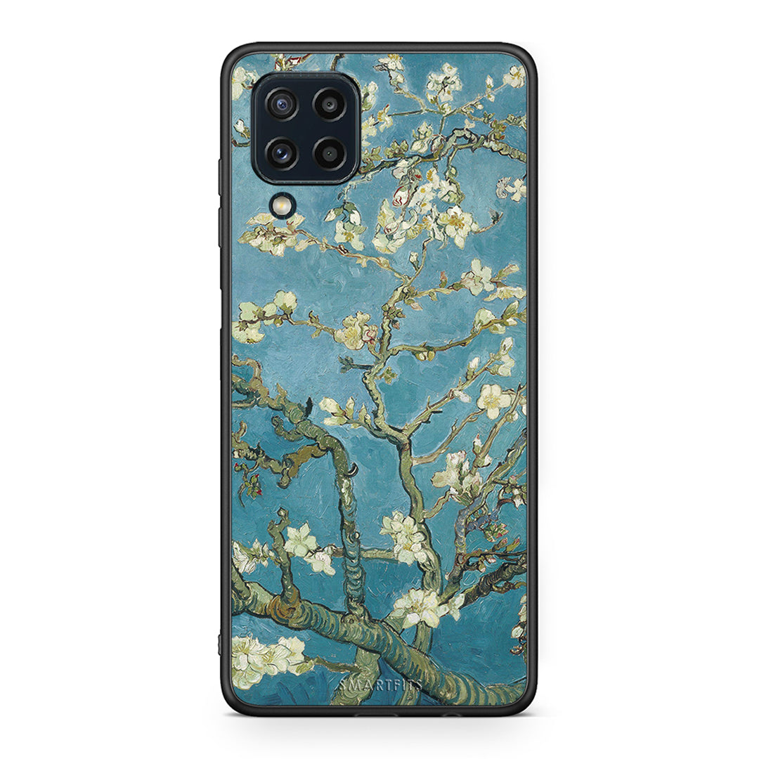 Samsung M32 4G White Blossoms θήκη από τη Smartfits με σχέδιο στο πίσω μέρος και μαύρο περίβλημα | Smartphone case with colorful back and black bezels by Smartfits