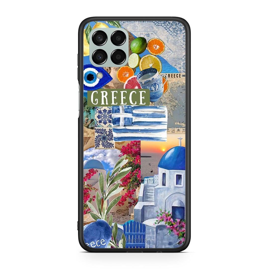 Samsung M33 All Greek Θήκη από τη Smartfits με σχέδιο στο πίσω μέρος και μαύρο περίβλημα | Smartphone case with colorful back and black bezels by Smartfits