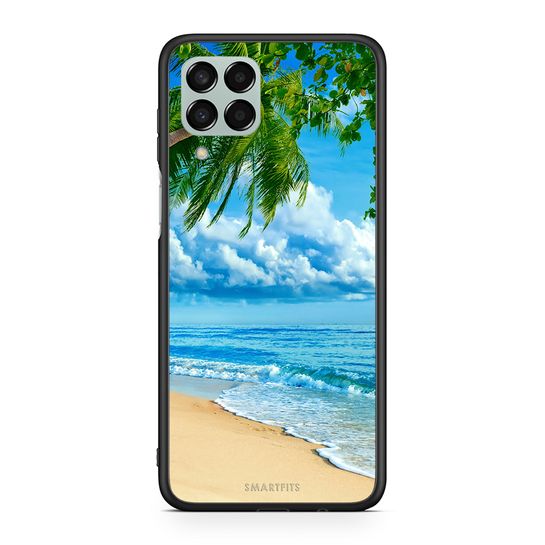 Samsung M33 Beautiful Beach θήκη από τη Smartfits με σχέδιο στο πίσω μέρος και μαύρο περίβλημα | Smartphone case with colorful back and black bezels by Smartfits