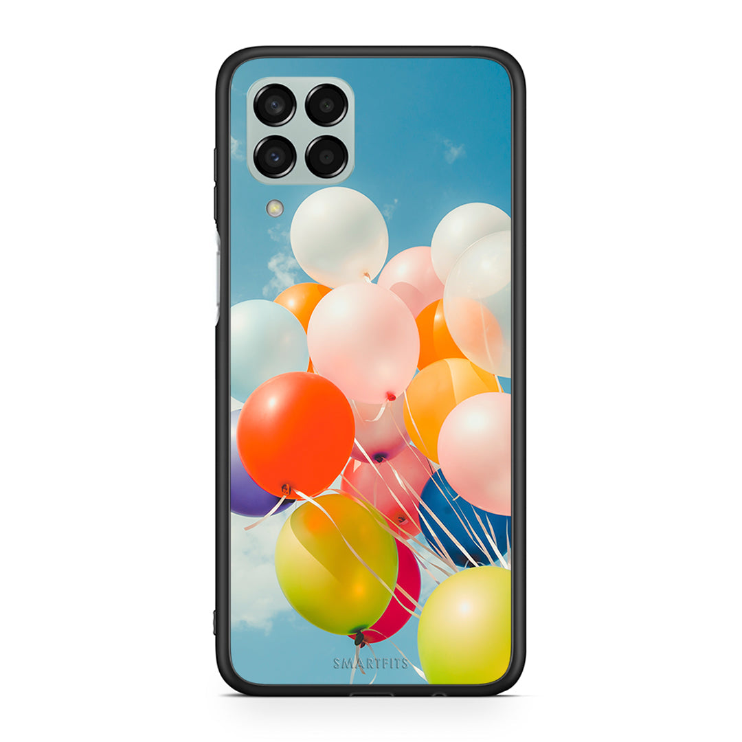 Samsung M33 Colorful Balloons θήκη από τη Smartfits με σχέδιο στο πίσω μέρος και μαύρο περίβλημα | Smartphone case with colorful back and black bezels by Smartfits