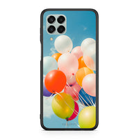Thumbnail for Samsung M33 Colorful Balloons θήκη από τη Smartfits με σχέδιο στο πίσω μέρος και μαύρο περίβλημα | Smartphone case with colorful back and black bezels by Smartfits