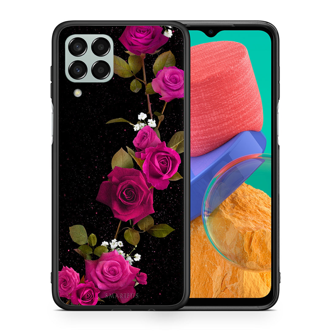 Θήκη Samsung M33 Red Roses Flower από τη Smartfits με σχέδιο στο πίσω μέρος και μαύρο περίβλημα | Samsung M33 Red Roses Flower case with colorful back and black bezels