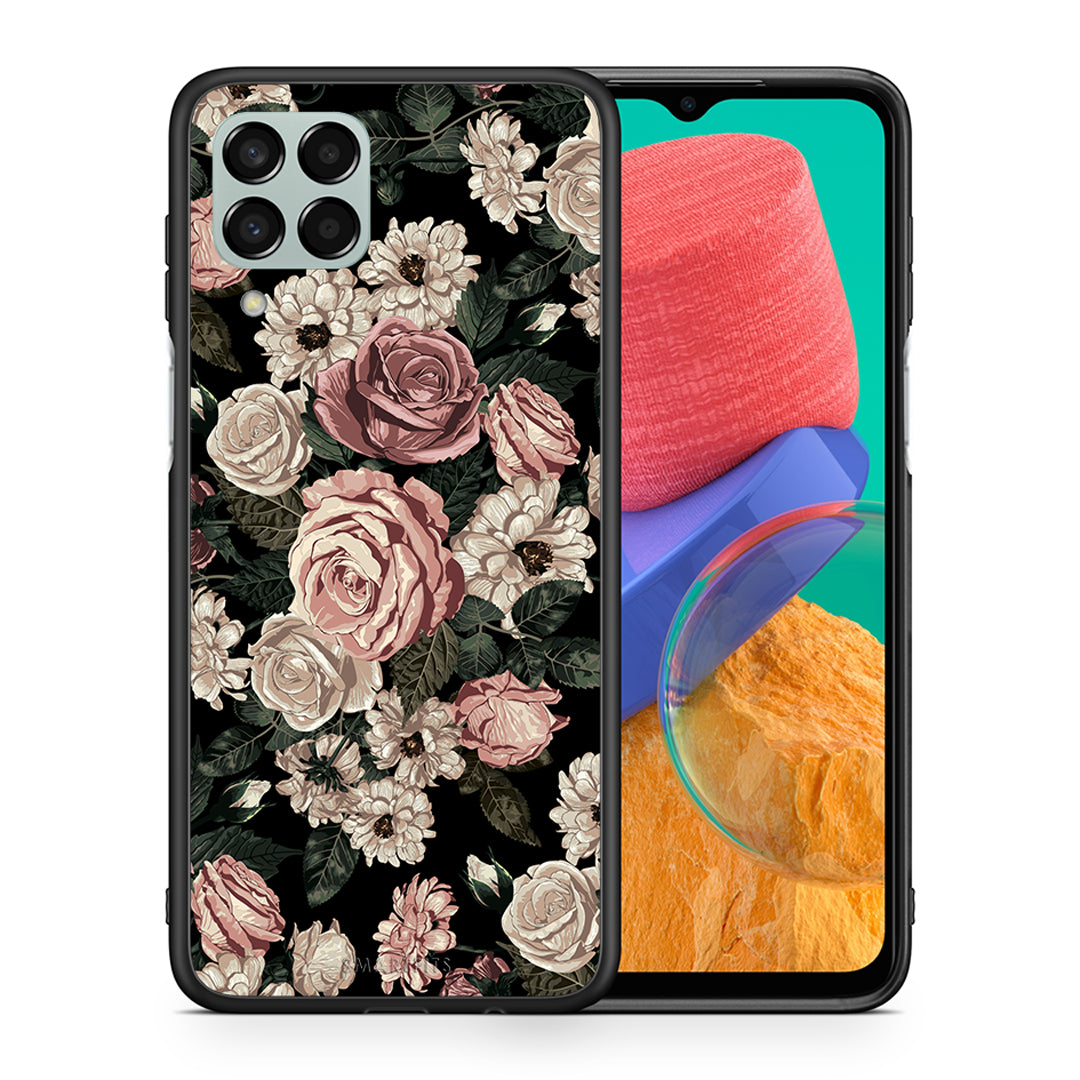 Θήκη Samsung M33 Wild Roses Flower από τη Smartfits με σχέδιο στο πίσω μέρος και μαύρο περίβλημα | Samsung M33 Wild Roses Flower case with colorful back and black bezels