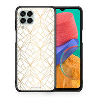 Thumbnail for Θήκη Samsung M33 Luxury White Geometric από τη Smartfits με σχέδιο στο πίσω μέρος και μαύρο περίβλημα | Samsung M33 Luxury White Geometric case with colorful back and black bezels