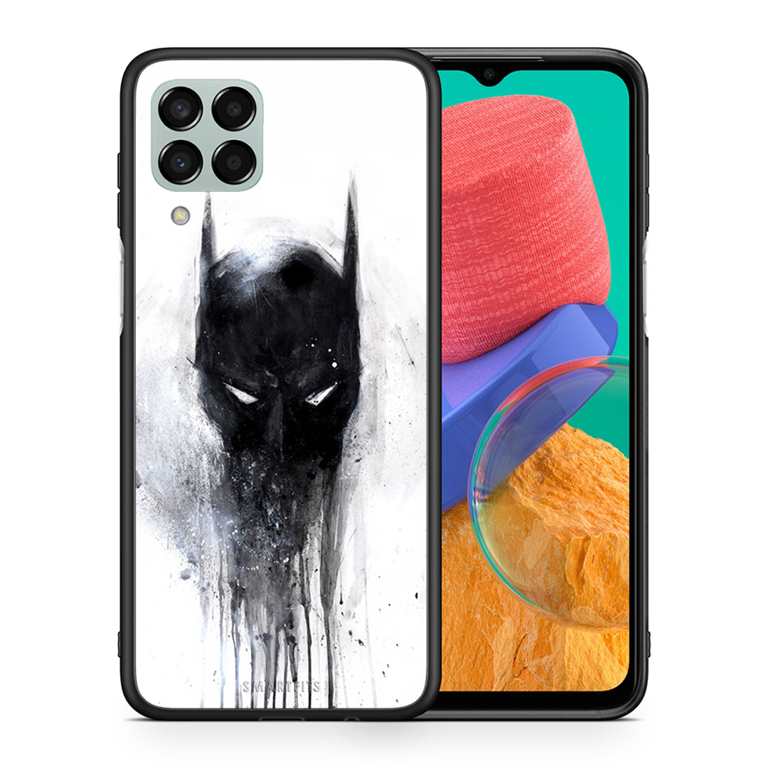 Θήκη Samsung M33 Paint Bat Hero από τη Smartfits με σχέδιο στο πίσω μέρος και μαύρο περίβλημα | Samsung M33 Paint Bat Hero case with colorful back and black bezels