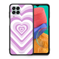 Thumbnail for Θήκη Samsung M33 Lilac Hearts από τη Smartfits με σχέδιο στο πίσω μέρος και μαύρο περίβλημα | Samsung M33 Lilac Hearts case with colorful back and black bezels