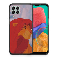 Thumbnail for Θήκη Αγίου Βαλεντίνου Samsung M33 Lion Love 1 από τη Smartfits με σχέδιο στο πίσω μέρος και μαύρο περίβλημα | Samsung M33 Lion Love 1 case with colorful back and black bezels