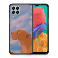 Thumbnail for Θήκη Αγίου Βαλεντίνου Samsung M33 Lion Love 2 από τη Smartfits με σχέδιο στο πίσω μέρος και μαύρο περίβλημα | Samsung M33 Lion Love 2 case with colorful back and black bezels