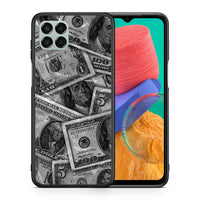 Thumbnail for Θήκη Samsung M33 Money Dollars από τη Smartfits με σχέδιο στο πίσω μέρος και μαύρο περίβλημα | Samsung M33 Money Dollars case with colorful back and black bezels