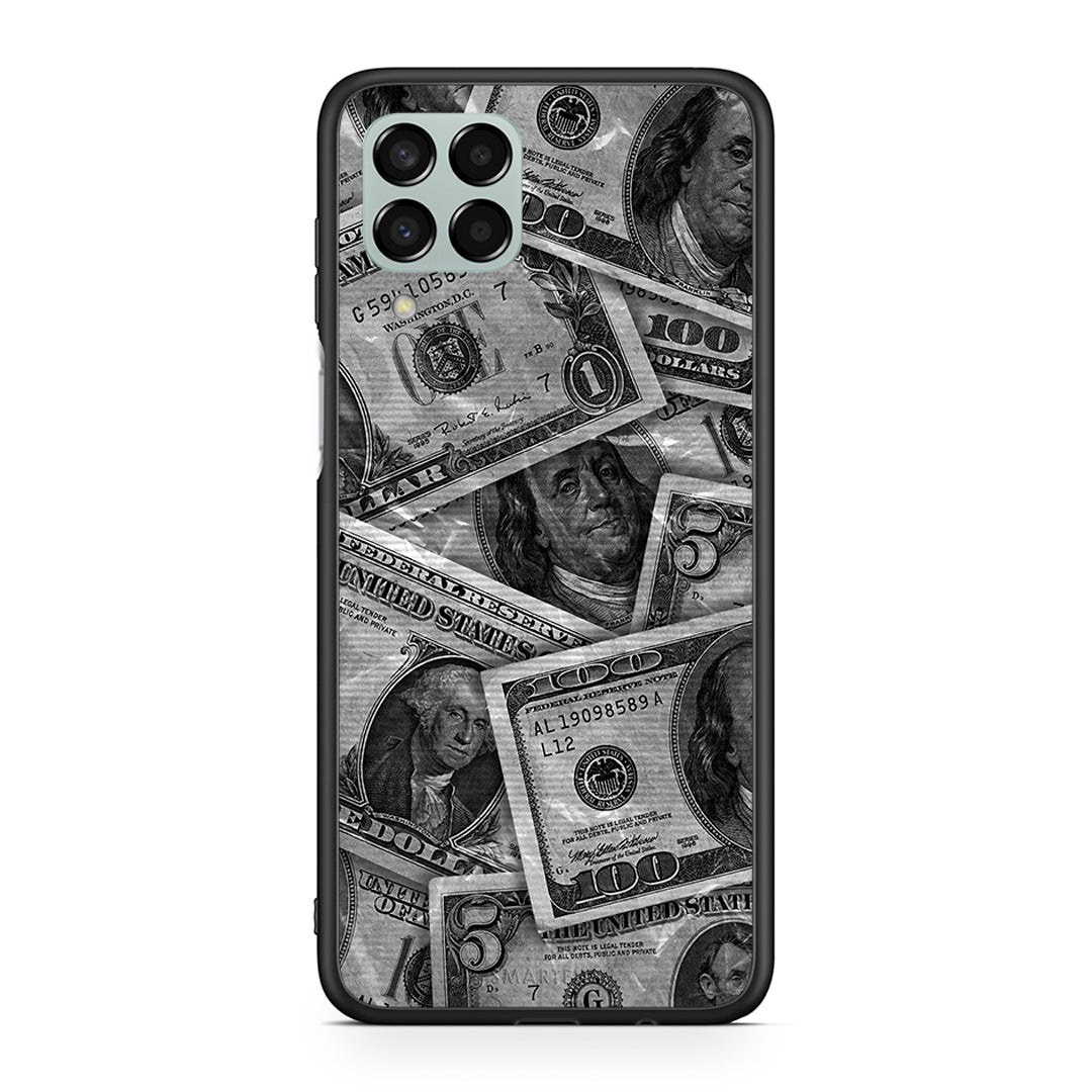 Samsung M33 Money Dollars θήκη από τη Smartfits με σχέδιο στο πίσω μέρος και μαύρο περίβλημα | Smartphone case with colorful back and black bezels by Smartfits
