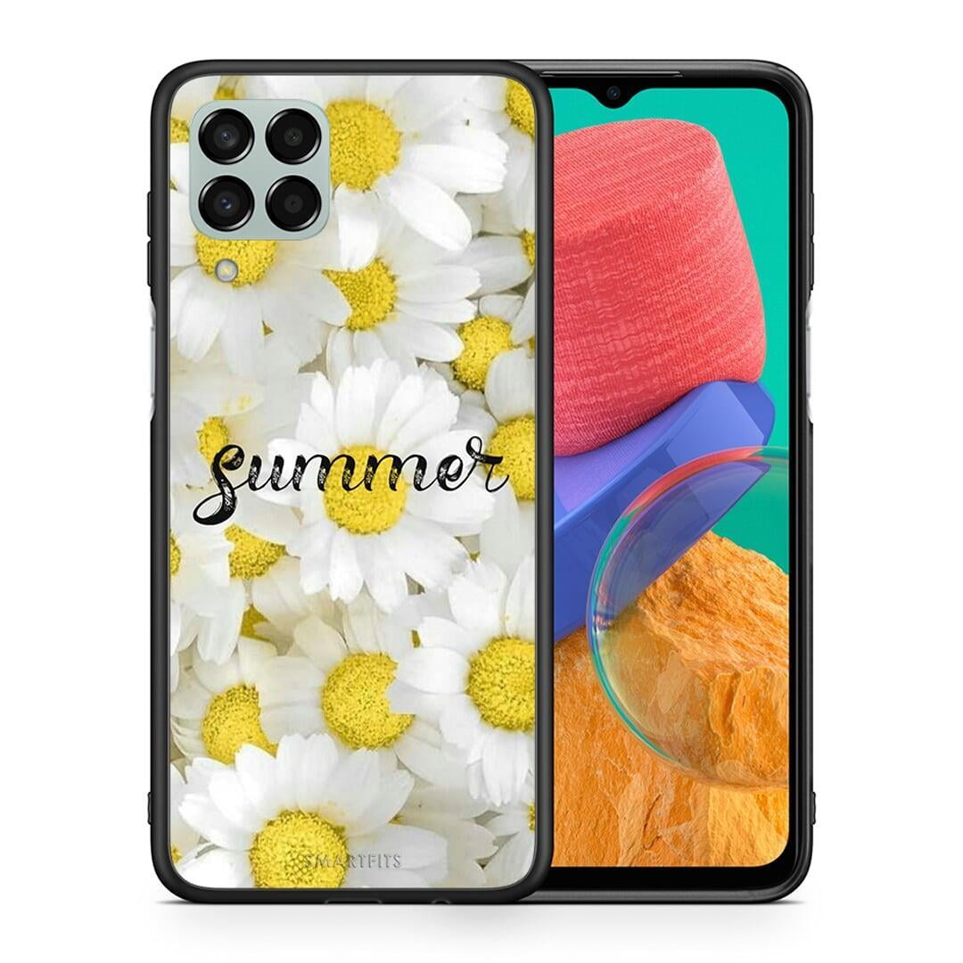 Θήκη Samsung M33 Summer Daisies από τη Smartfits με σχέδιο στο πίσω μέρος και μαύρο περίβλημα | Samsung M33 Summer Daisies case with colorful back and black bezels