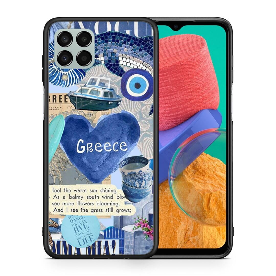 Θήκη Samsung M33 Summer In Greece από τη Smartfits με σχέδιο στο πίσω μέρος και μαύρο περίβλημα | Samsung M33 Summer In Greece case with colorful back and black bezels