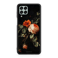 Thumbnail for Samsung M33 Vintage Roses θήκη από τη Smartfits με σχέδιο στο πίσω μέρος και μαύρο περίβλημα | Smartphone case with colorful back and black bezels by Smartfits