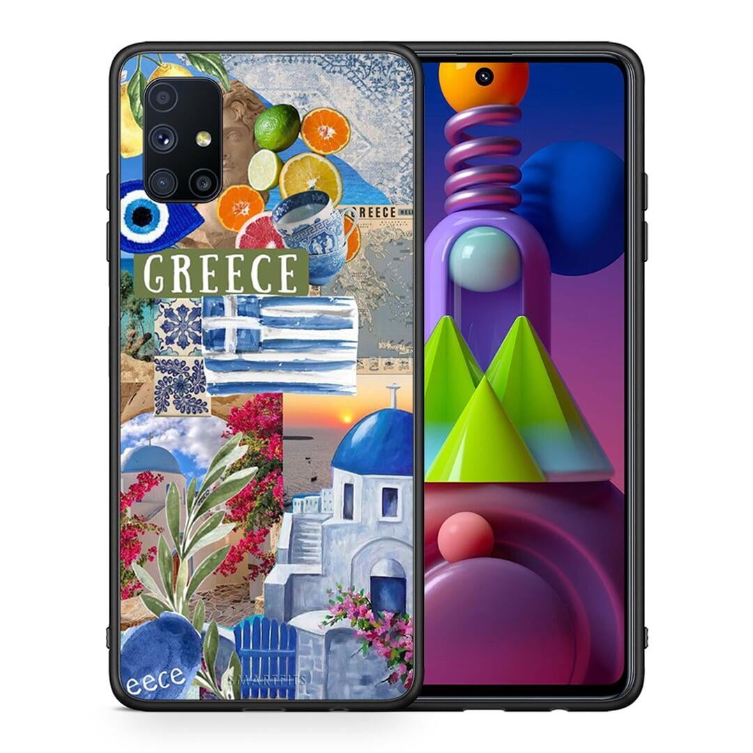 Θήκη Samsung Galaxy M51 All Greek από τη Smartfits με σχέδιο στο πίσω μέρος και μαύρο περίβλημα | Samsung Galaxy M51 All Greek case with colorful back and black bezels