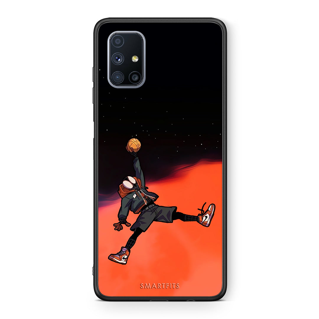 Θήκη Samsung Galaxy M51 Basketball Hero από τη Smartfits με σχέδιο στο πίσω μέρος και μαύρο περίβλημα | Samsung Galaxy M51 Basketball Hero case with colorful back and black bezels