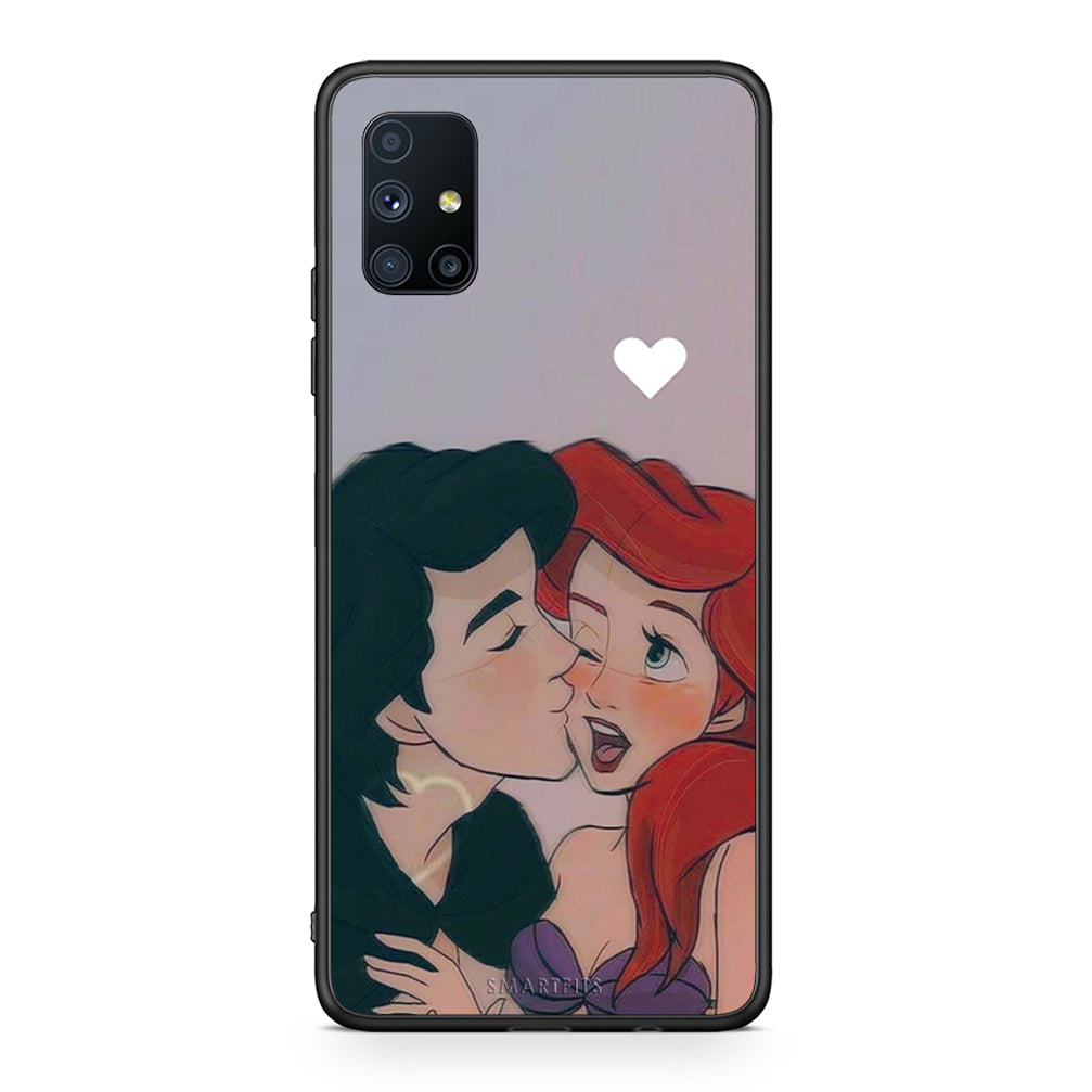 Θήκη Αγίου Βαλεντίνου Samsung Galaxy M51 Mermaid Love από τη Smartfits με σχέδιο στο πίσω μέρος και μαύρο περίβλημα | Samsung Galaxy M51 Mermaid Love case with colorful back and black bezels