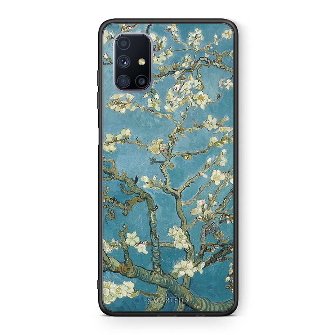 Θήκη Samsung Galaxy M51 White Blossoms από τη Smartfits με σχέδιο στο πίσω μέρος και μαύρο περίβλημα | Samsung Galaxy M51 White Blossoms case with colorful back and black bezels