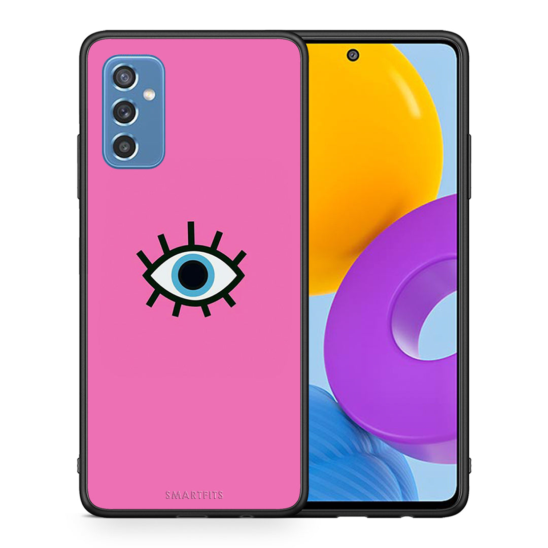 Θήκη Samsung M52 5G Blue Eye Pink από τη Smartfits με σχέδιο στο πίσω μέρος και μαύρο περίβλημα | Samsung M52 5G Blue Eye Pink case with colorful back and black bezels
