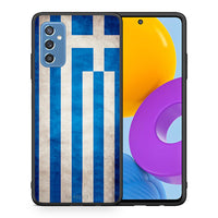 Thumbnail for Θήκη Samsung M52 5G Greek Flag από τη Smartfits με σχέδιο στο πίσω μέρος και μαύρο περίβλημα | Samsung M52 5G Greek Flag case with colorful back and black bezels