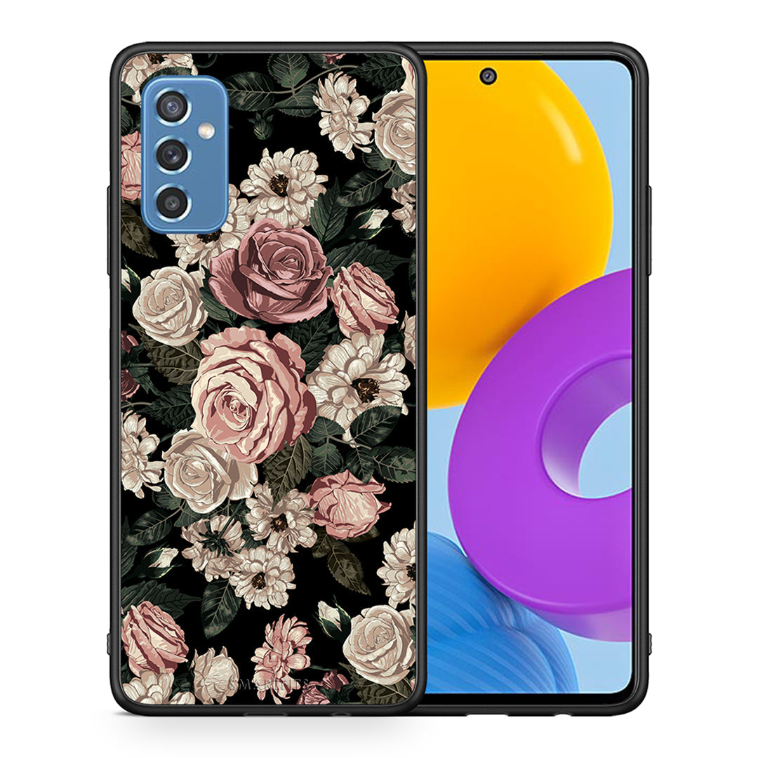 Θήκη Samsung M52 5G Wild Roses Flower από τη Smartfits με σχέδιο στο πίσω μέρος και μαύρο περίβλημα | Samsung M52 5G Wild Roses Flower case with colorful back and black bezels