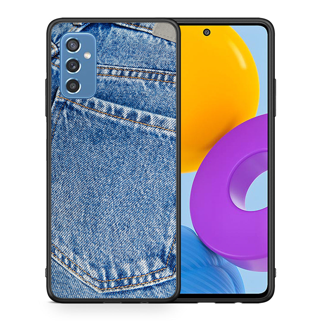 Θήκη Samsung M52 5G Jeans Pocket από τη Smartfits με σχέδιο στο πίσω μέρος και μαύρο περίβλημα | Samsung M52 5G Jeans Pocket case with colorful back and black bezels